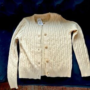 Cable Knit Button Up Cardigan Cream M/L